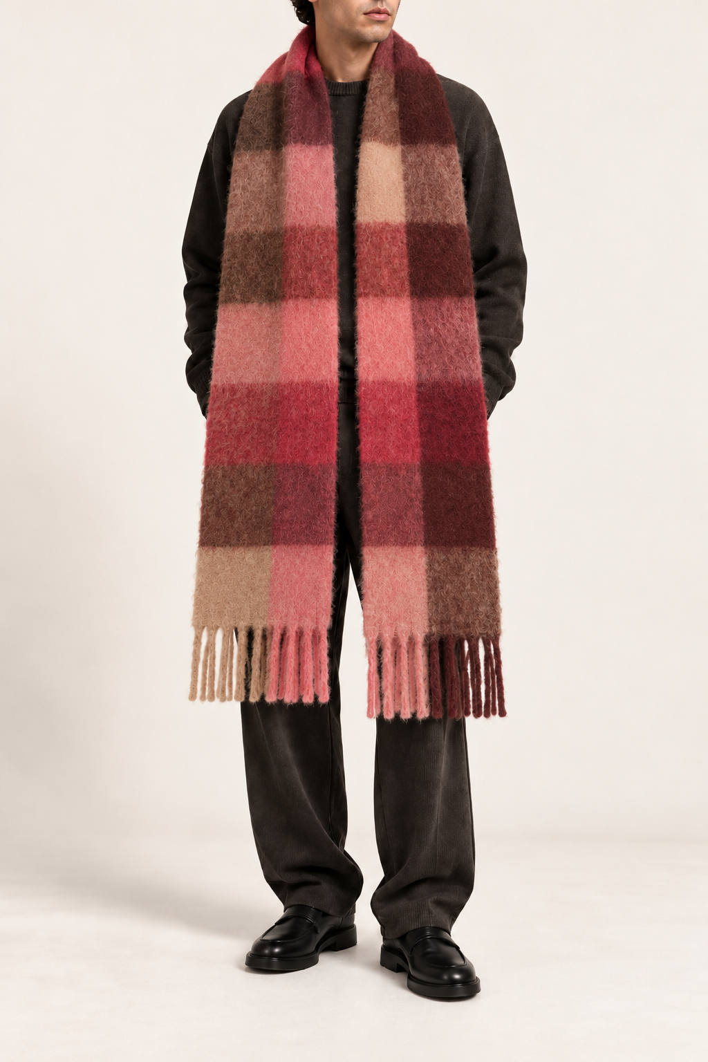 Burgundy Mohair Scarf