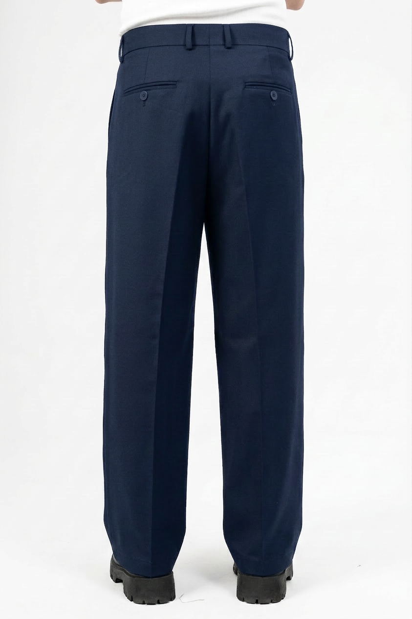 Essential Pleated suite pants (Navy)