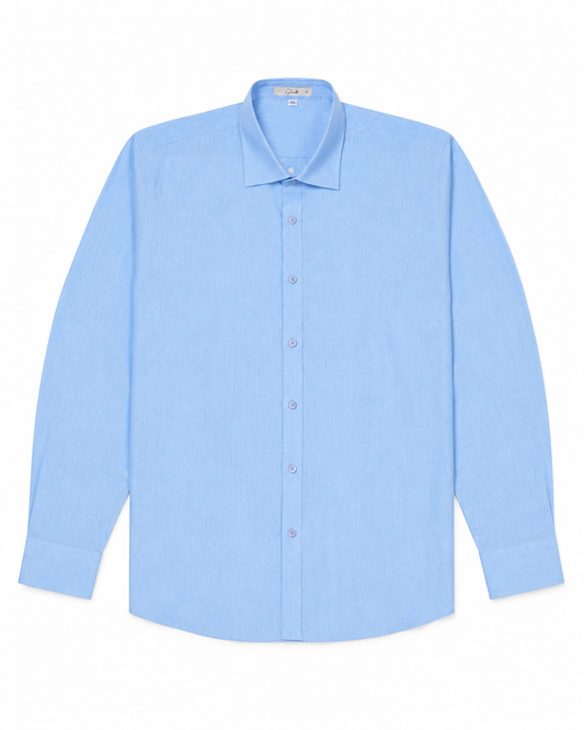 Linen Ease Shirt — Breathable 3D-Tailored Comfort (Baby Blue)