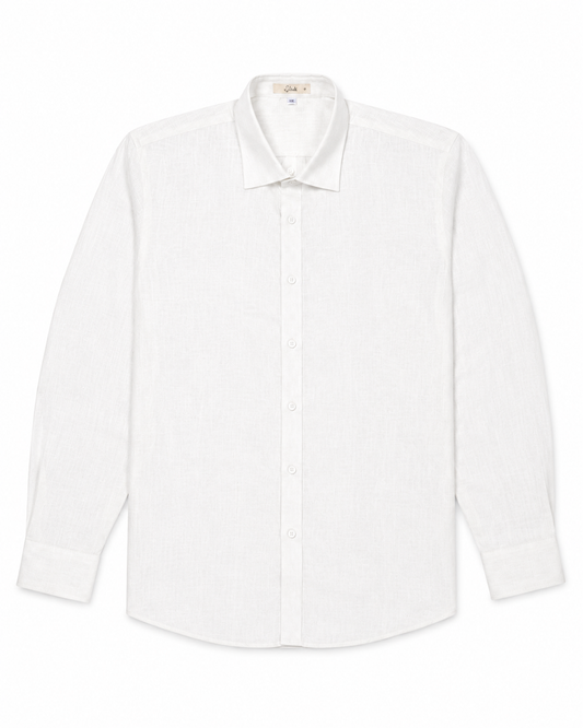 Linen Ease Shirt — Breathable 3D-Tailored Comfort (White)