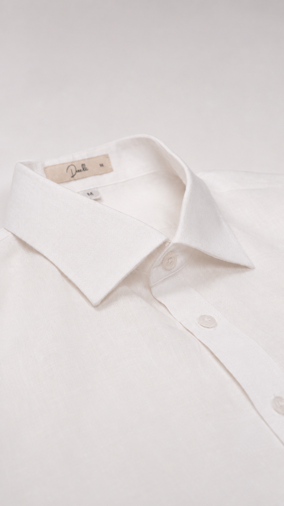 Linen Ease Shirt — Breathable 3D-Tailored Comfort (White)