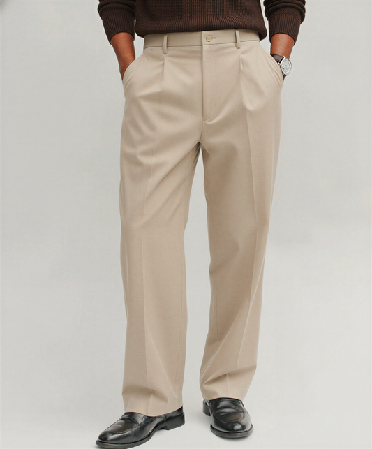 Pleated  Pants- Beige