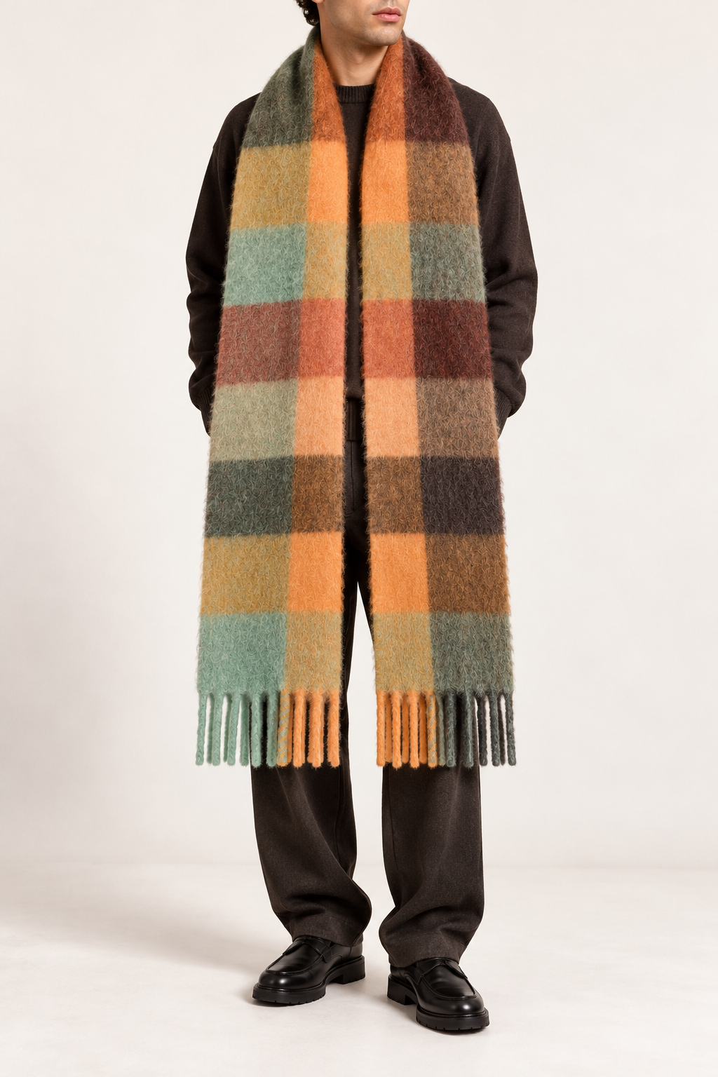 Burnt Orange Mohair Scarf