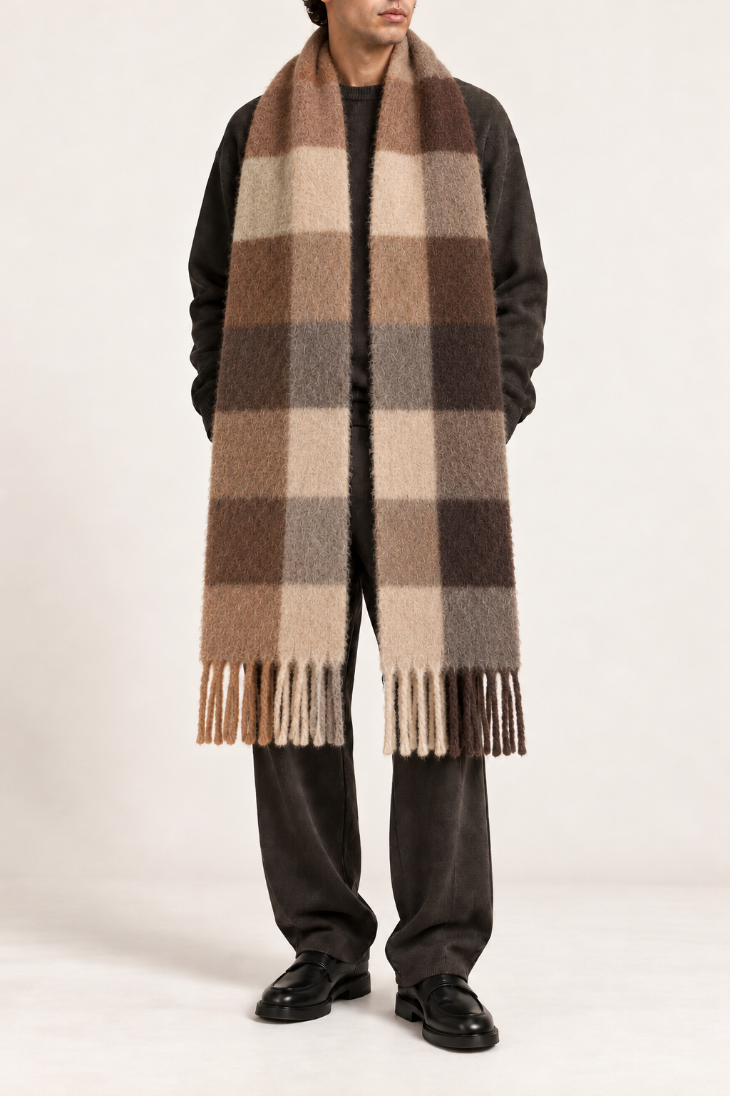 Mocha brown Mohair Scarf