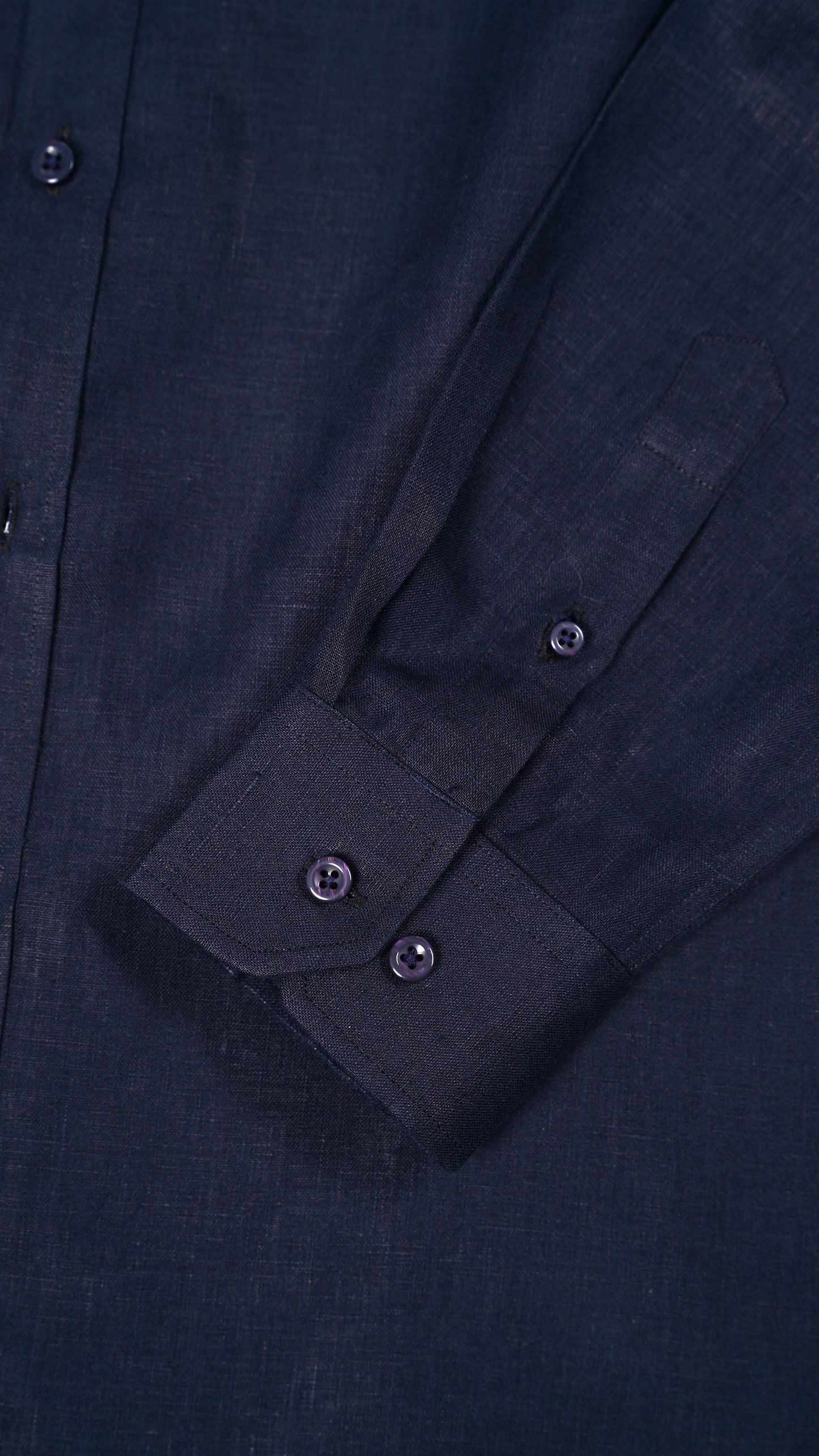 Linen Ease Shirt — Breathable 3D-Tailored Comfort (Navy)