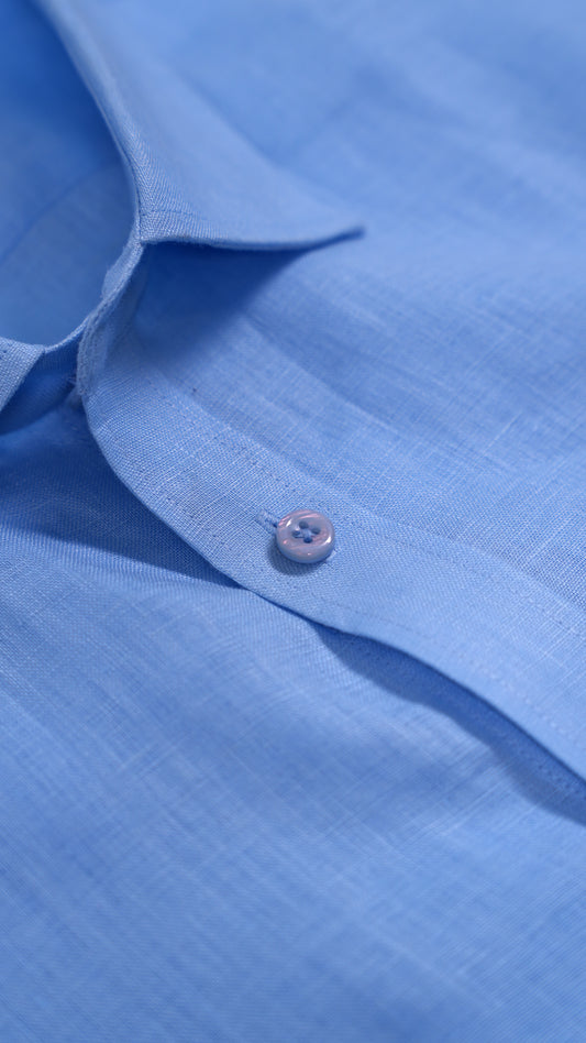 Linen Ease Shirt — Breathable 3D-Tailored Comfort (Baby Blue)