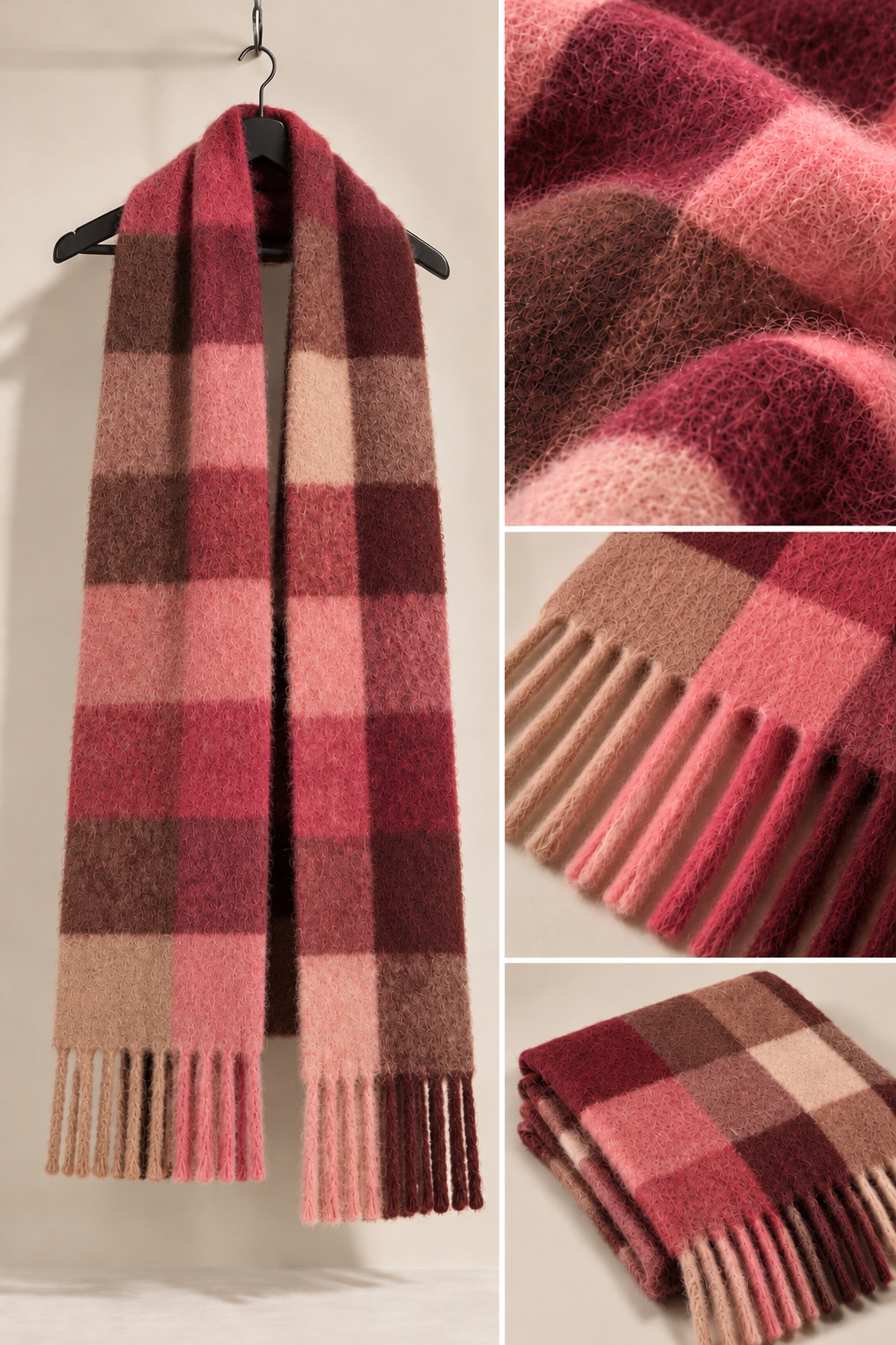 Burgundy  Mohair Scarf