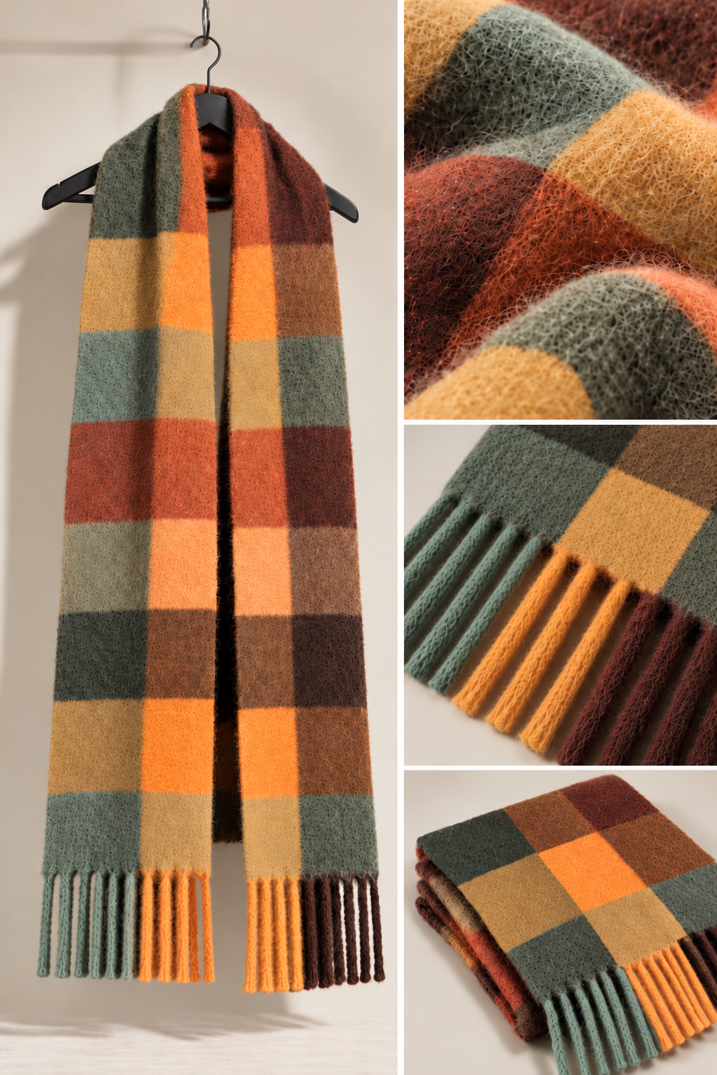 Burnt Orange Mohair Scarf